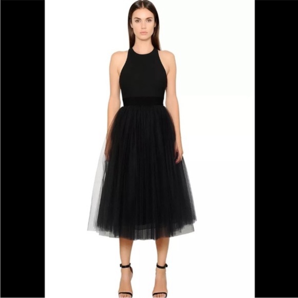 RARE Elizabeth and James Black Tulle Aneko Ballet Midi Cocktail Dress Size 8 NWT - Picture 3 of 6